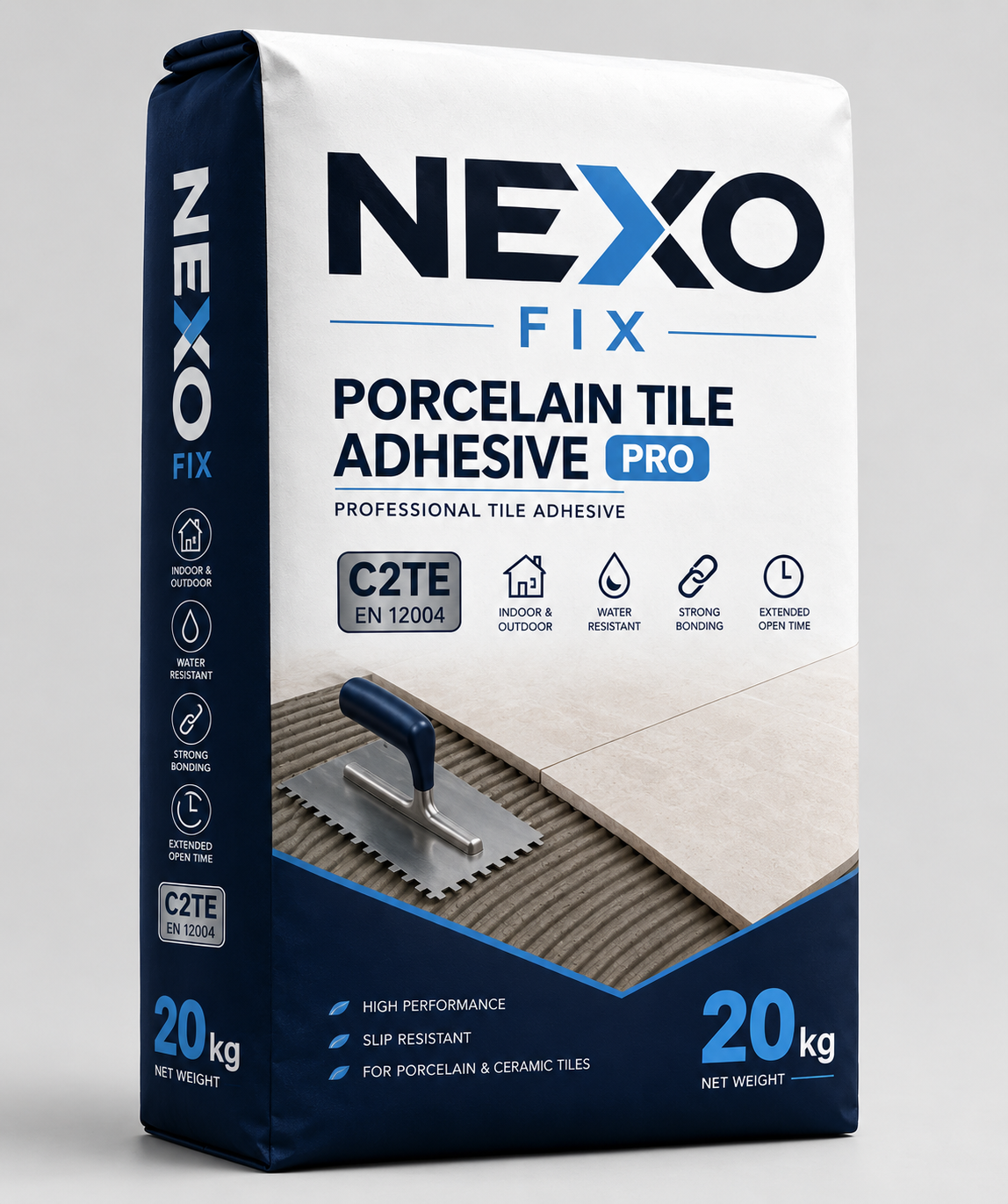 چسب پودری کاشی سرامیک Nexofix PRO ویژه سفید الیاف دار