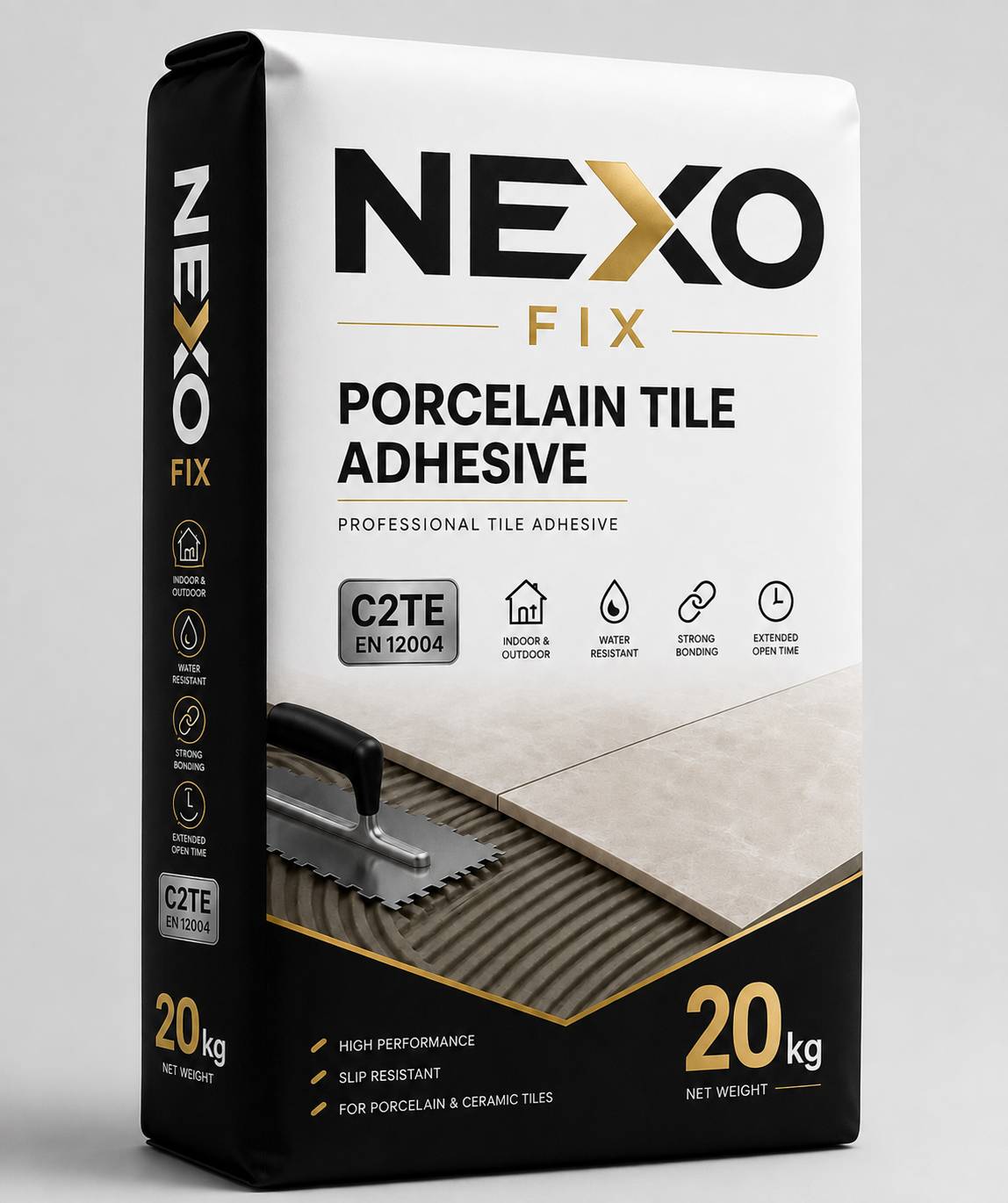 چسب پودری کاشی سرامیک Nexofix Premium سفید الیاف دار