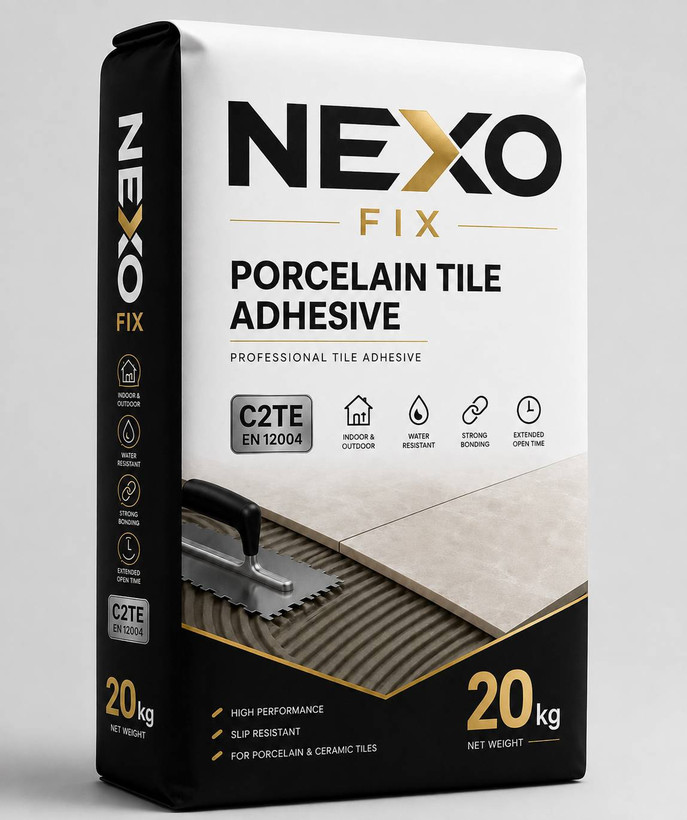 چسب پودری کاشی سرامیک Nexofix Premium سفید الیاف دار
